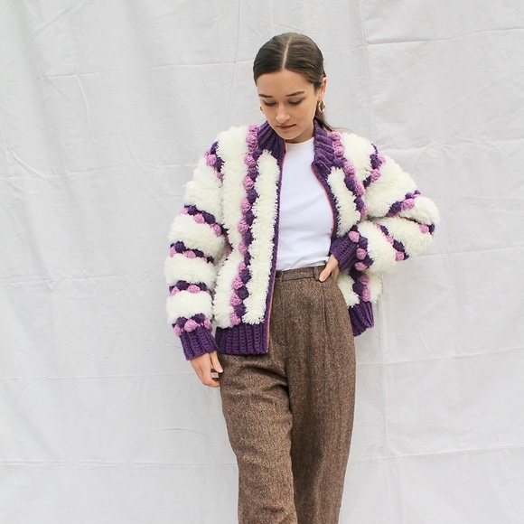 🌐Vintage Le Sweater fuzzy knit jacket - Picture 2 of 8